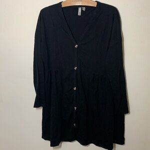 ASOS Black Babydoll Mini Long sleeve Dress